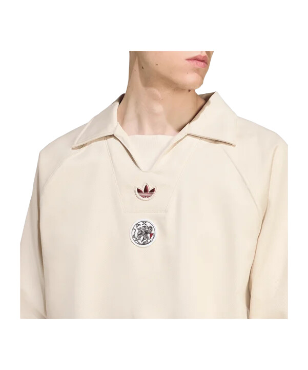 adidas ajax amsterdam icon drill majica bež boje