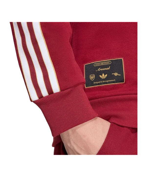 adidas fc arsenal london icon majica s kapuljačom crvena