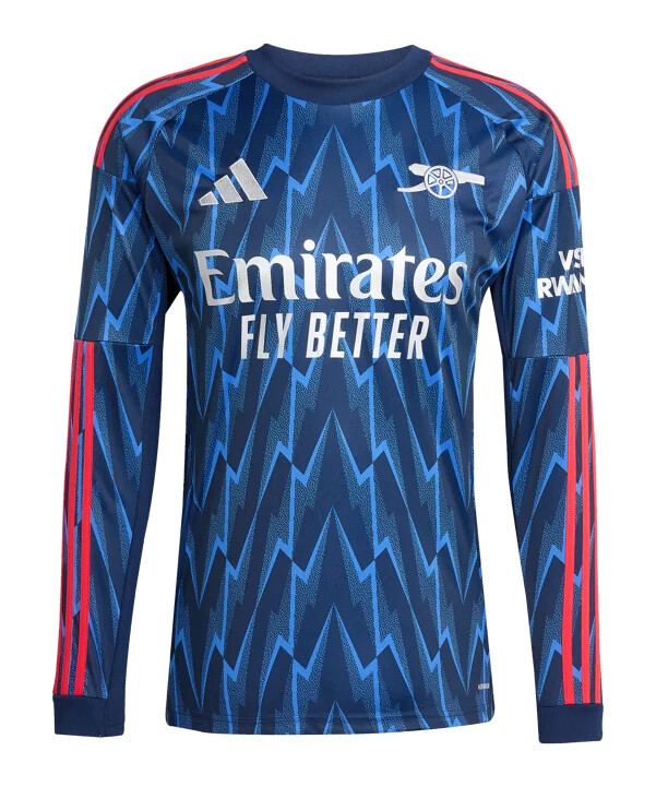 adidas fc arsenal london dres dugih rukava za goste 20252026 plavi
