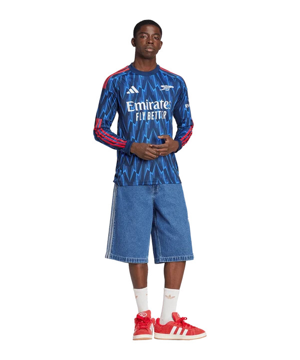 adidas fc arsenal london dres dugih rukava za goste 20252026 plavi