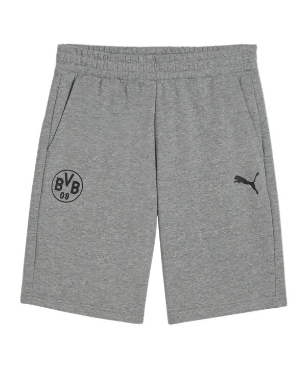 puma bvb dortmund essential kratke hlače sive f08