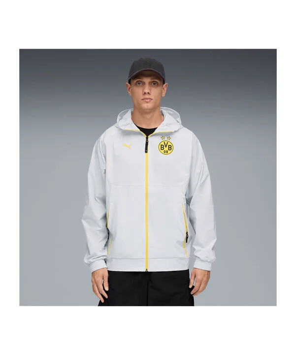 puma borussia dortmund pumatech tkana jakna siva f18