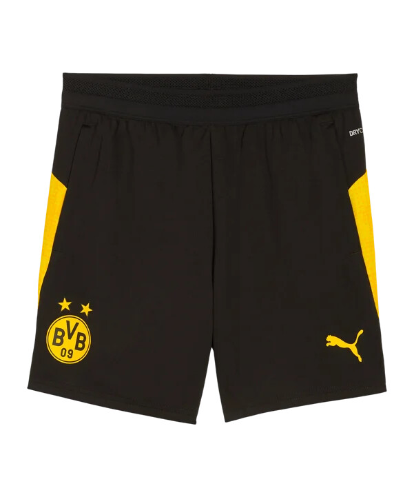 puma borussia dortmund kratke hlače s džepovima za trening za djecu crne f05