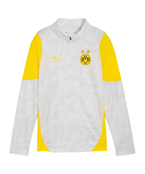 puma borussia dortmund trening majica s 14 patentnim zatvaračem za djecu siva f18