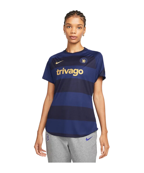 Ženski plavi dres nike fc chelsea london prije utakmice 2021.2022.