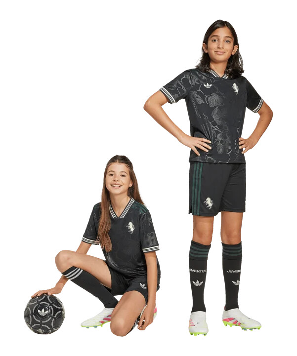 adidas juventus torino kratke 3 majice 20252026 dječje crne