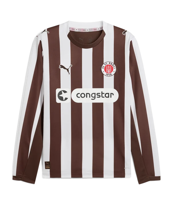puma fc st. pauli domaći dres dugih rukava 20252026 smeđi f01