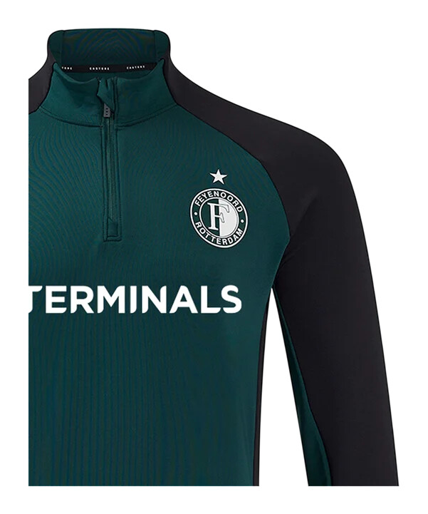 castore feyenoord rotterdam rise pro coaches majica s 14 patentnim zatvaračem za djecu zelena f102