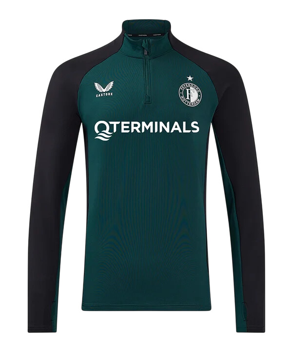 dječja zelena majica castore feyenoord rotterdam rise pro players s patentnim zatvaračem 14 f107