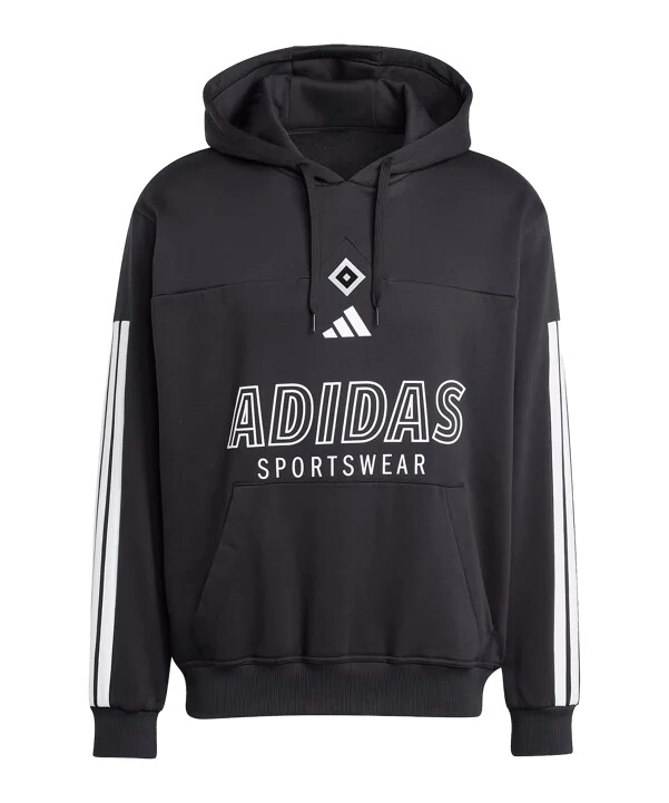 adidas hamburger sv majica s kapuljačom crna