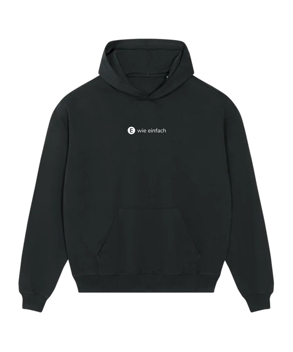 e wie einfach logo hoodie crna