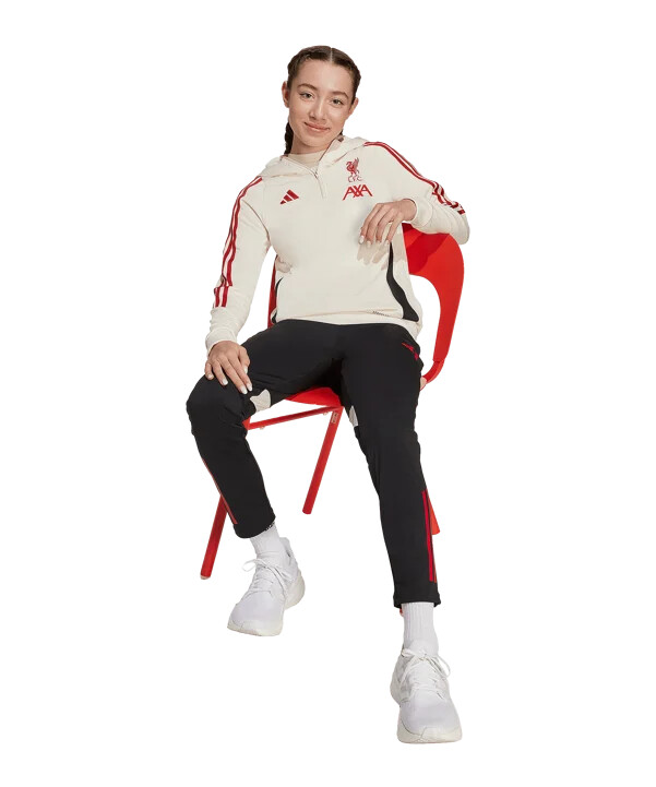 adidas fc liverpool tiro dječja majica s kapuljačom za trening bijela