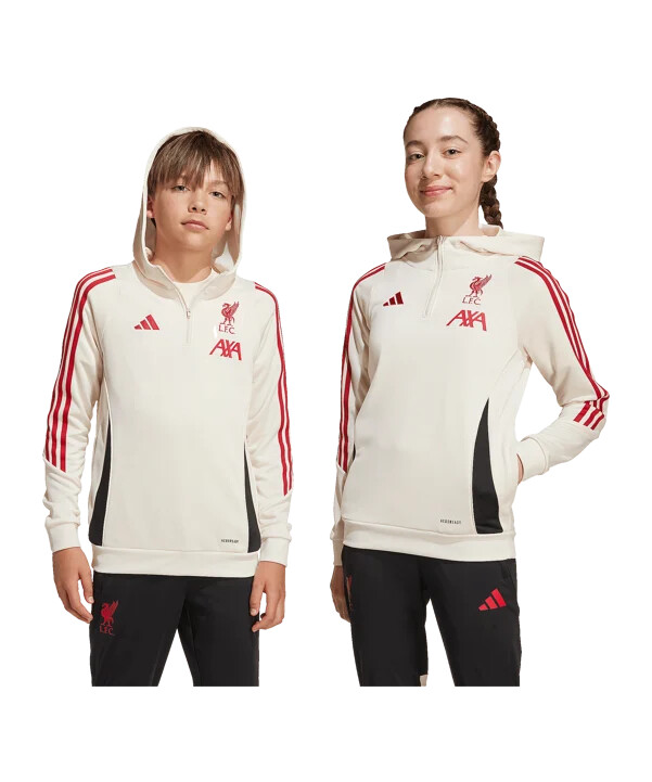 adidas fc liverpool tiro dječja majica s kapuljačom za trening bijela