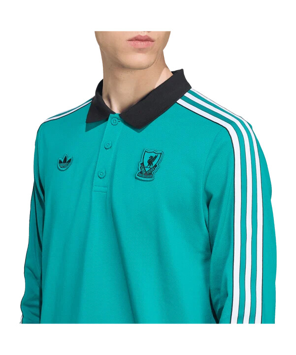 adidas fc liverpool icon polo majica dugih rukava zelena