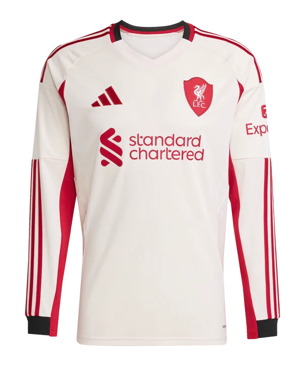 adidas fc liverpool gostujući dres dugih rukava 20252026 bijeli