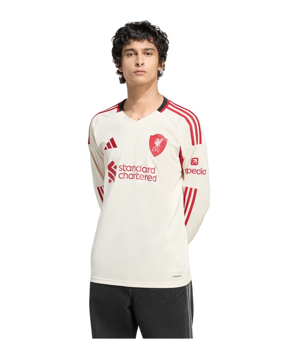 adidas fc liverpool gostujući dres dugih rukava 20252026 bijeli