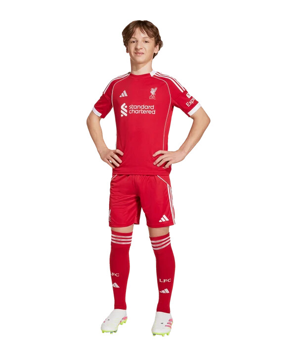 adidas fc liverpool kratke hlače home 20252026 dječje crvene