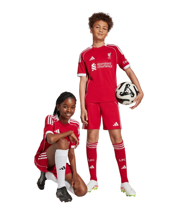 adidas fc liverpool kratke hlače home 20252026 dječje crvene