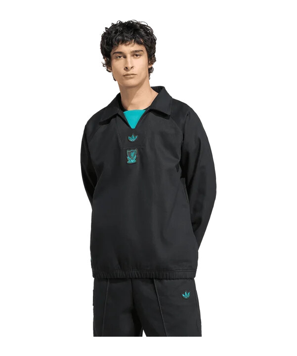 adidas fc liverpool icon drill majica s kapuljačom crna