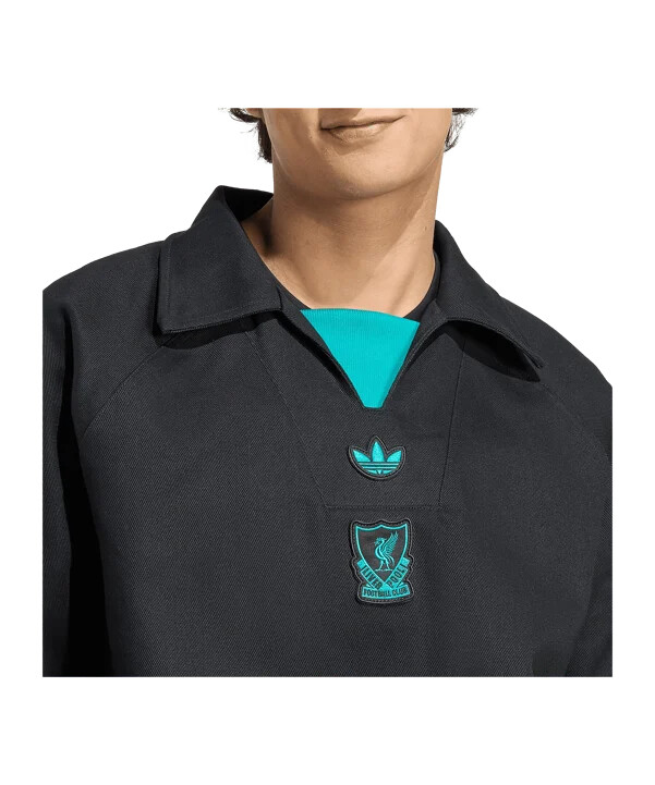adidas fc liverpool icon drill majica s kapuljačom crna