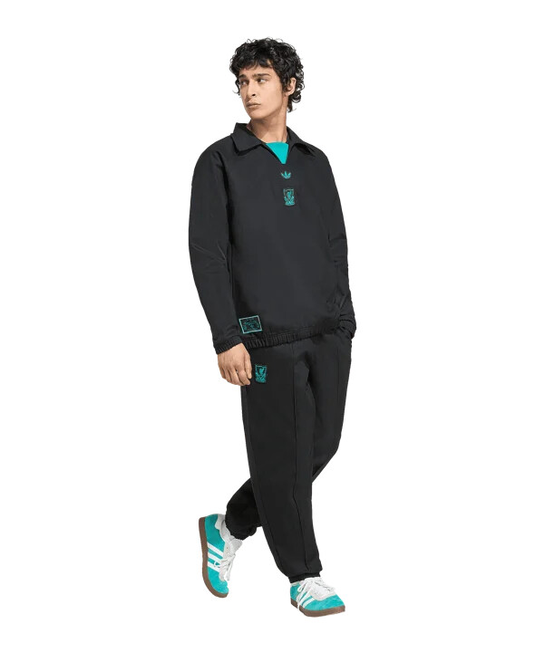 adidas fc liverpool icon drill majica s kapuljačom crna