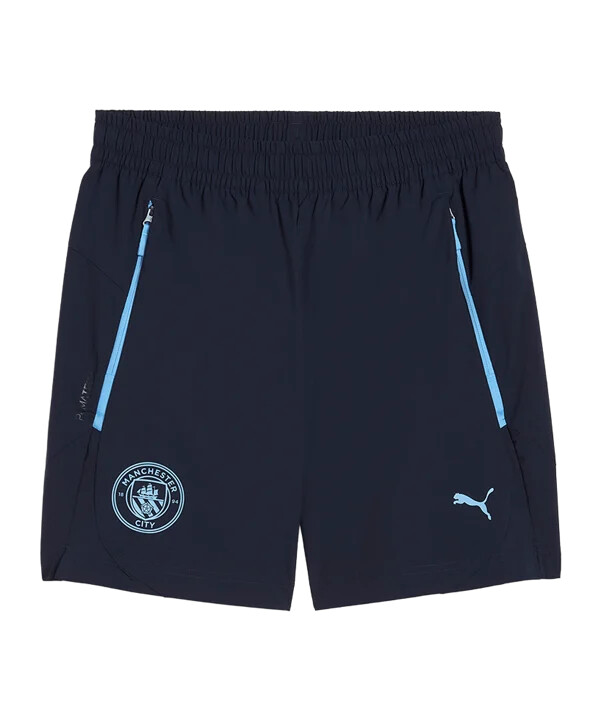 puma manchester city pumatech opuštene tkane kratke hlače plave f06
