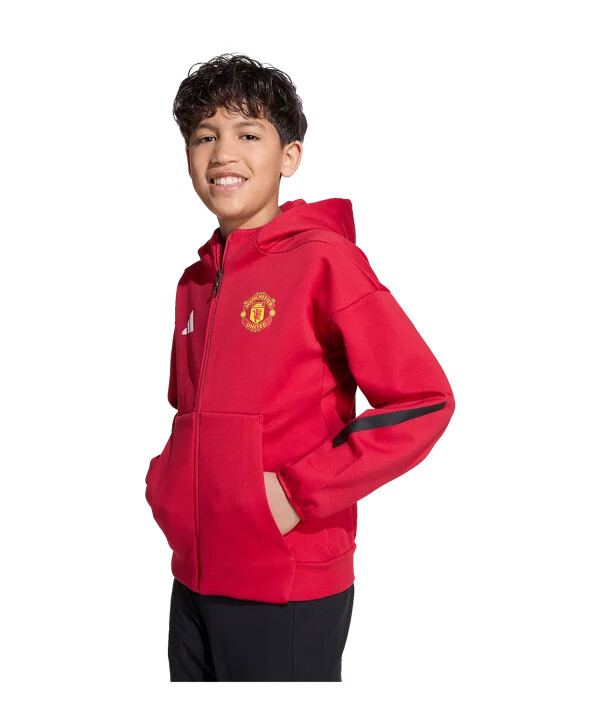 adidas manchester united anthem majica s kapuljačom za djecu crvene boje