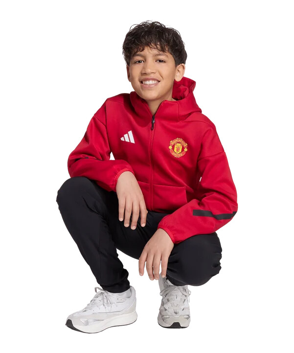 adidas manchester united anthem majica s kapuljačom za djecu crvene boje