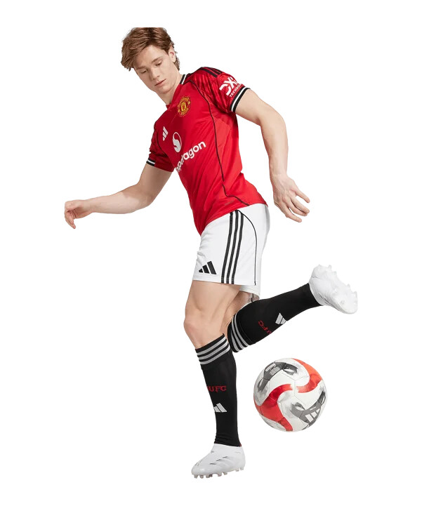 adidas manchester united kratke hlače za dom 2025.2026. bijela