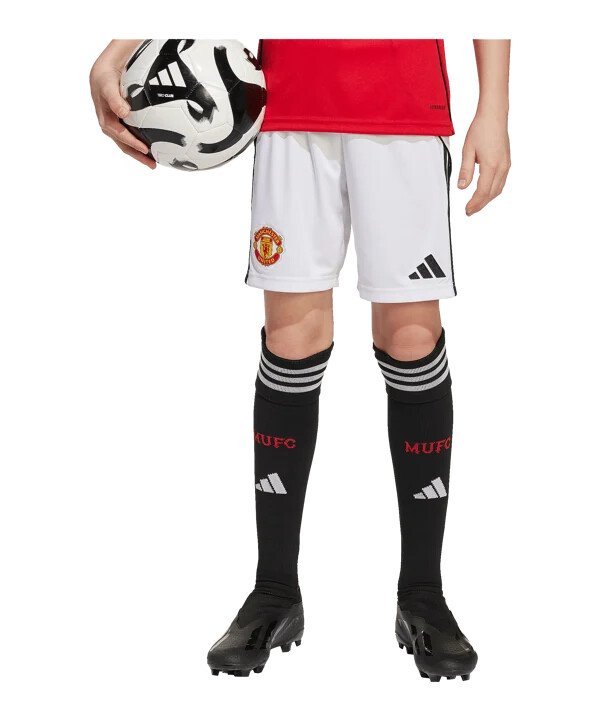 adidas manchester united kratke hlače home 20252026 dječje bijele