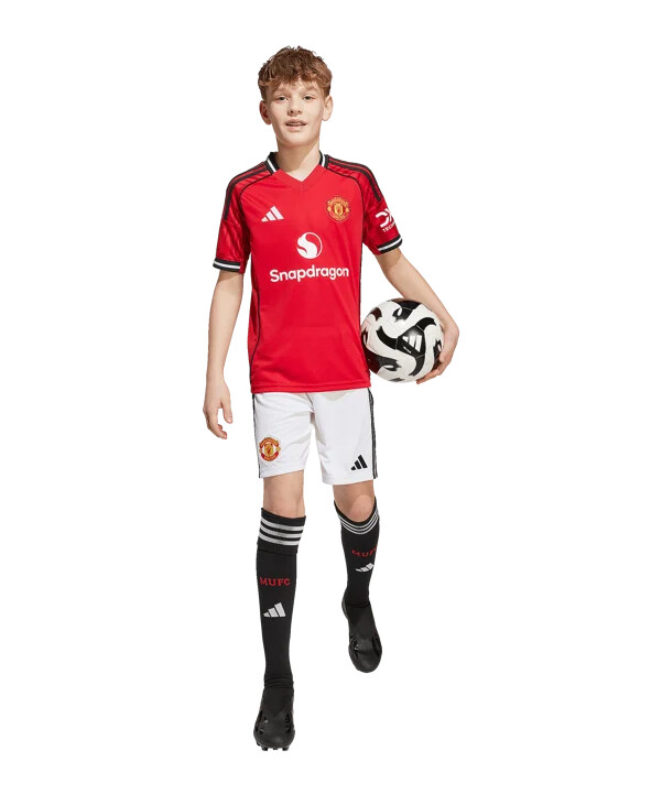 adidas manchester united kratke hlače home 20252026 dječje bijele