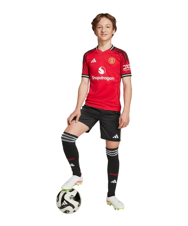 adidas manchester united kratke hlače home 20252026 dječje crne