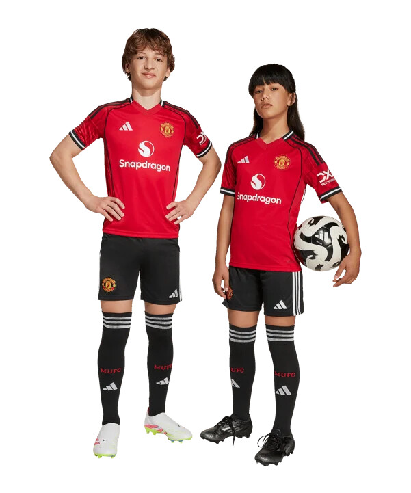 adidas manchester united kratke hlače home 20252026 dječje crne