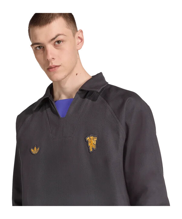 adidas manchester united icon drill majica s kapuljačom crna