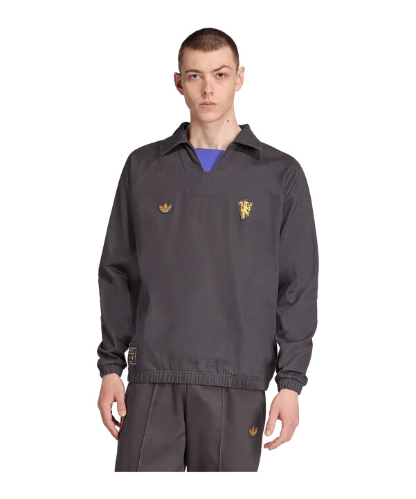 adidas manchester united icon drill majica s kapuljačom crna
