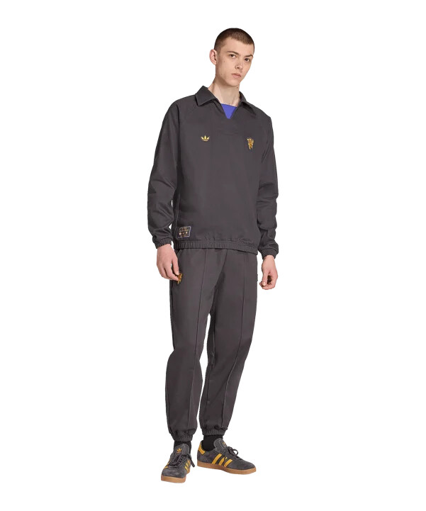 adidas manchester united icon drill majica s kapuljačom crna