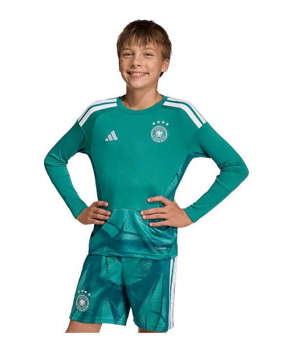 adidas dfb njemačka vratarski dres dugih rukava za djecu domaći svjetsko prvenstvo 2026. zeleni