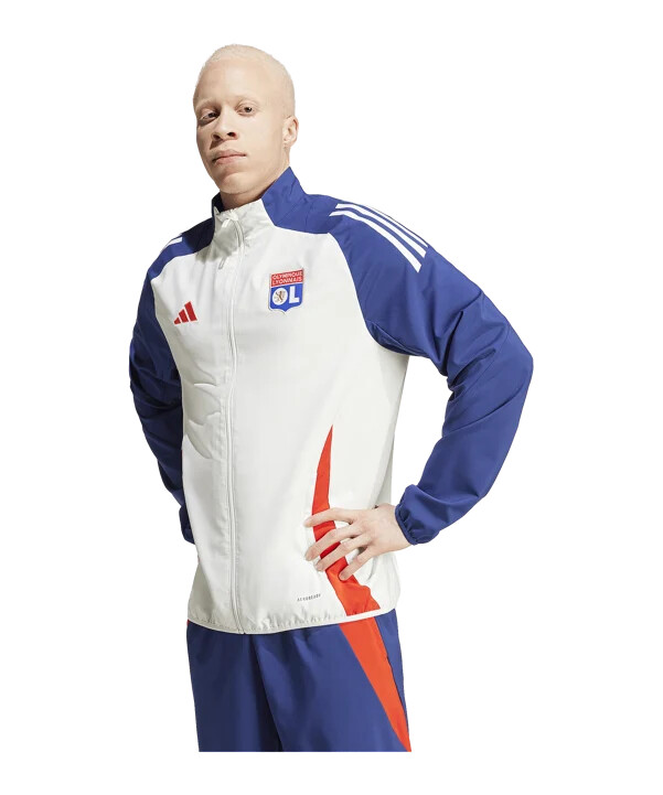 adidas olympique lyon prematch jakna 20242025 bijela