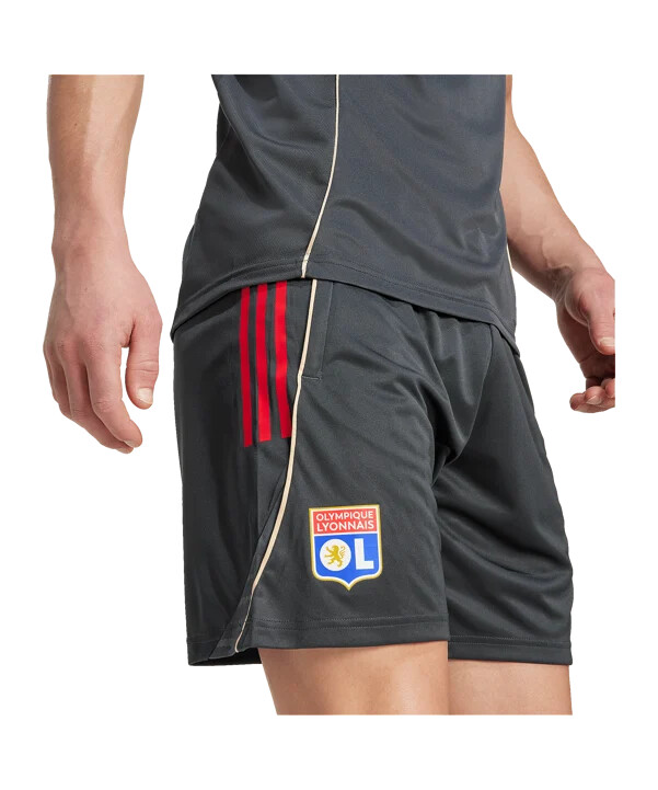 adidas olympique lyon kratke hlače za trening sive boje