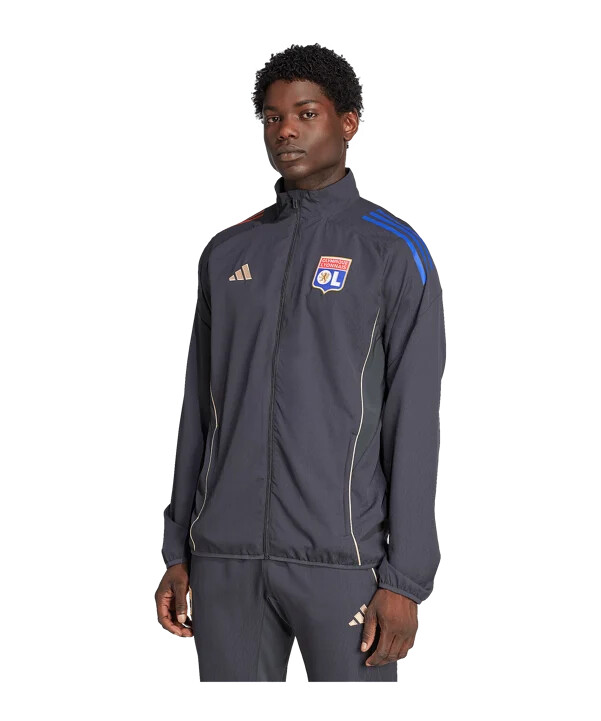 adidas olympique lyon prezentacijska jakna siva