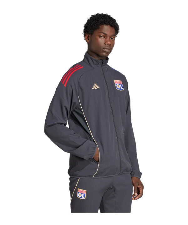 adidas olympique lyon prezentacijska jakna siva