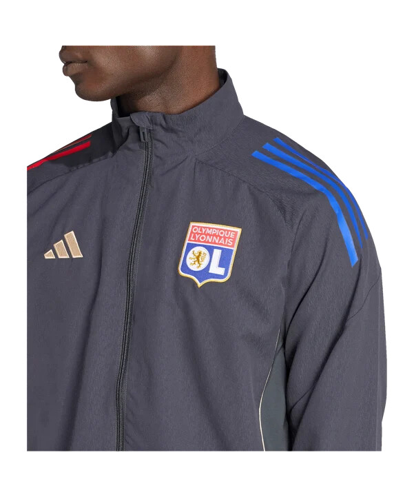 adidas olympique lyon prezentacijska jakna siva