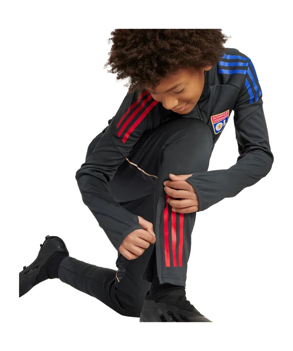 adidas olympique lyon hlače za trening dječje sive