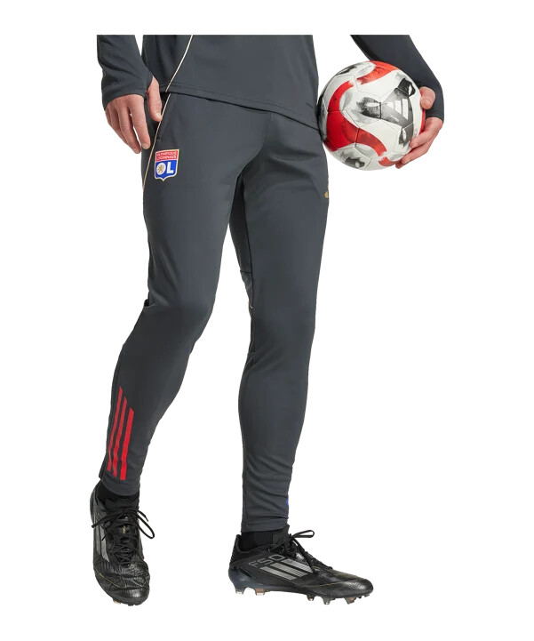 adidas olympique lyon trening hlače sive