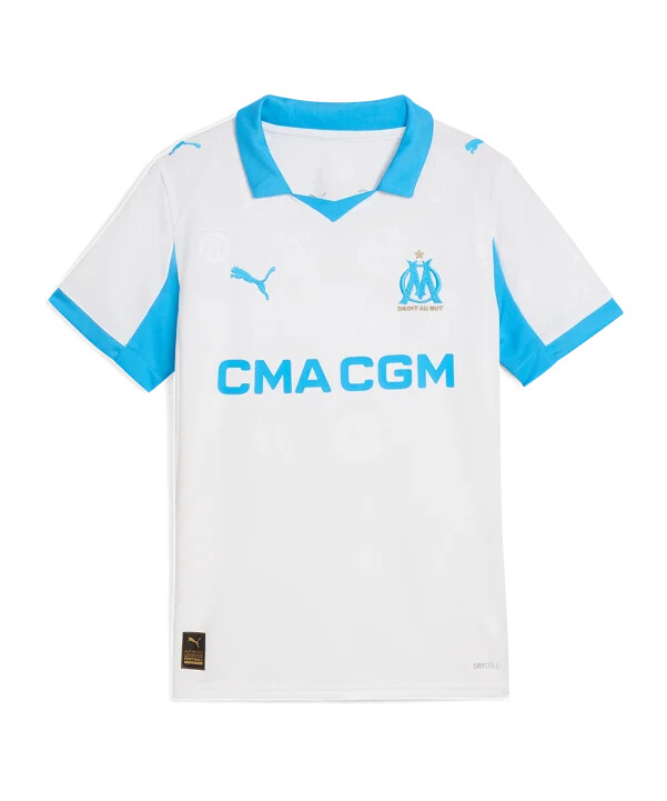 puma olympique marseille replika jersey home kids white f01