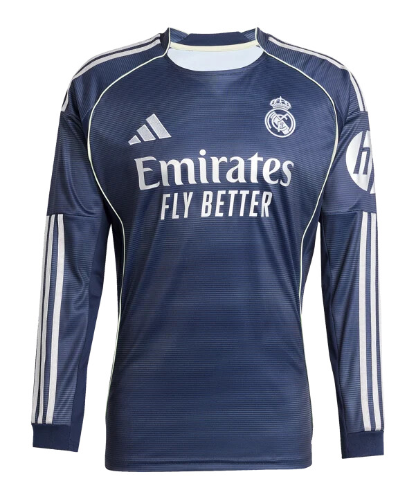 adidas real madrid gostujući dres dugih rukava 20252026 plavi