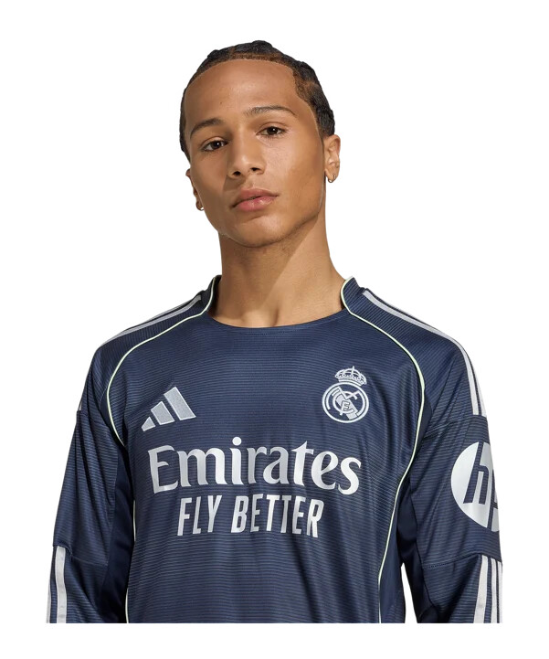 adidas real madrid gostujući dres dugih rukava 20252026 plavi