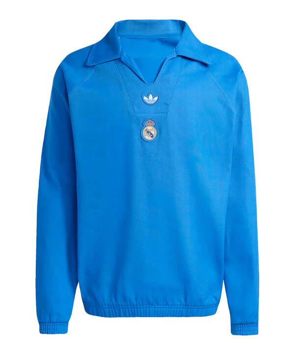 adidas real madrid icon drill majica s kapuljačom plava