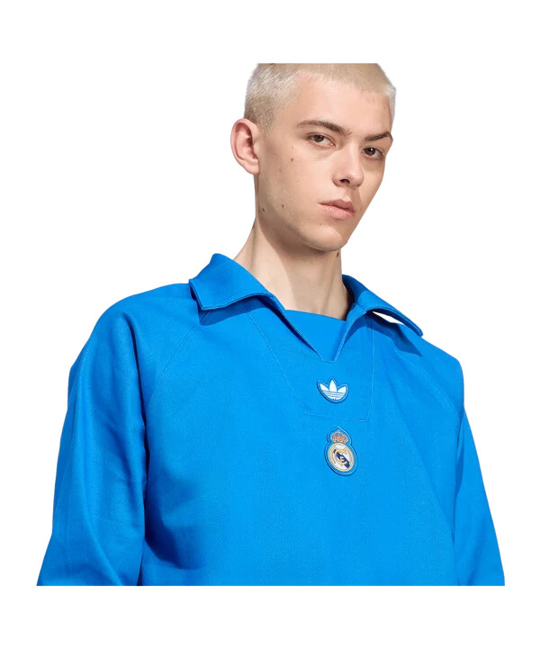 adidas real madrid icon drill majica s kapuljačom plava