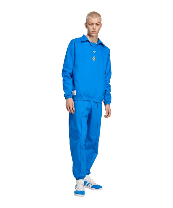 adidas real madrid icon drill majica s kapuljačom plava